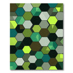 Emerald Green Hexagonal 3D Geometry Rug