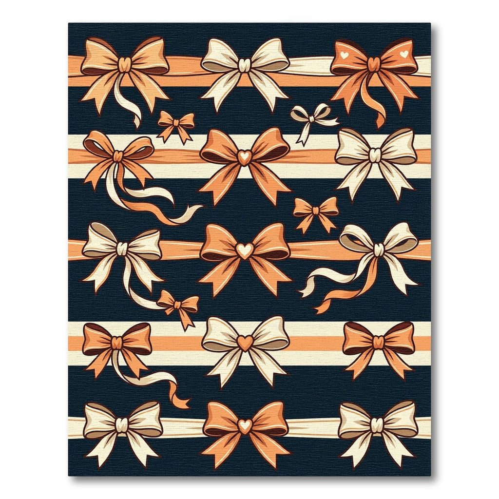 Orange and Cream Bow Stripes Rug
