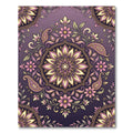 Ornate Purple Floral Paisley Medallion Rug