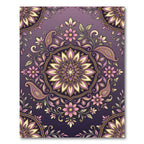 Ornate Purple Floral Paisley Medallion Rug