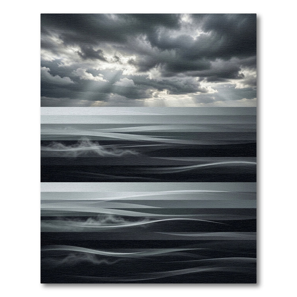 Dramatic Gray Overcast Streak Rug