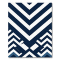 Geometric Chevron Navy White Composition Rug