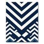 Geometric Chevron Navy White Composition Rug