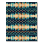 Navajo Teal Orange Geometric Stripes Rug