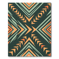 Bold Sage and Tangerine Geometric Arrow Rug
