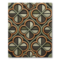 Geometric Olive and Bronze Quatrefoil Rug