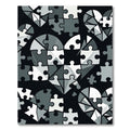 Monochrome Heart Puzzle Geometric Art Rug