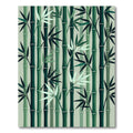 Emerald Green Bamboo Forest Branches Rug