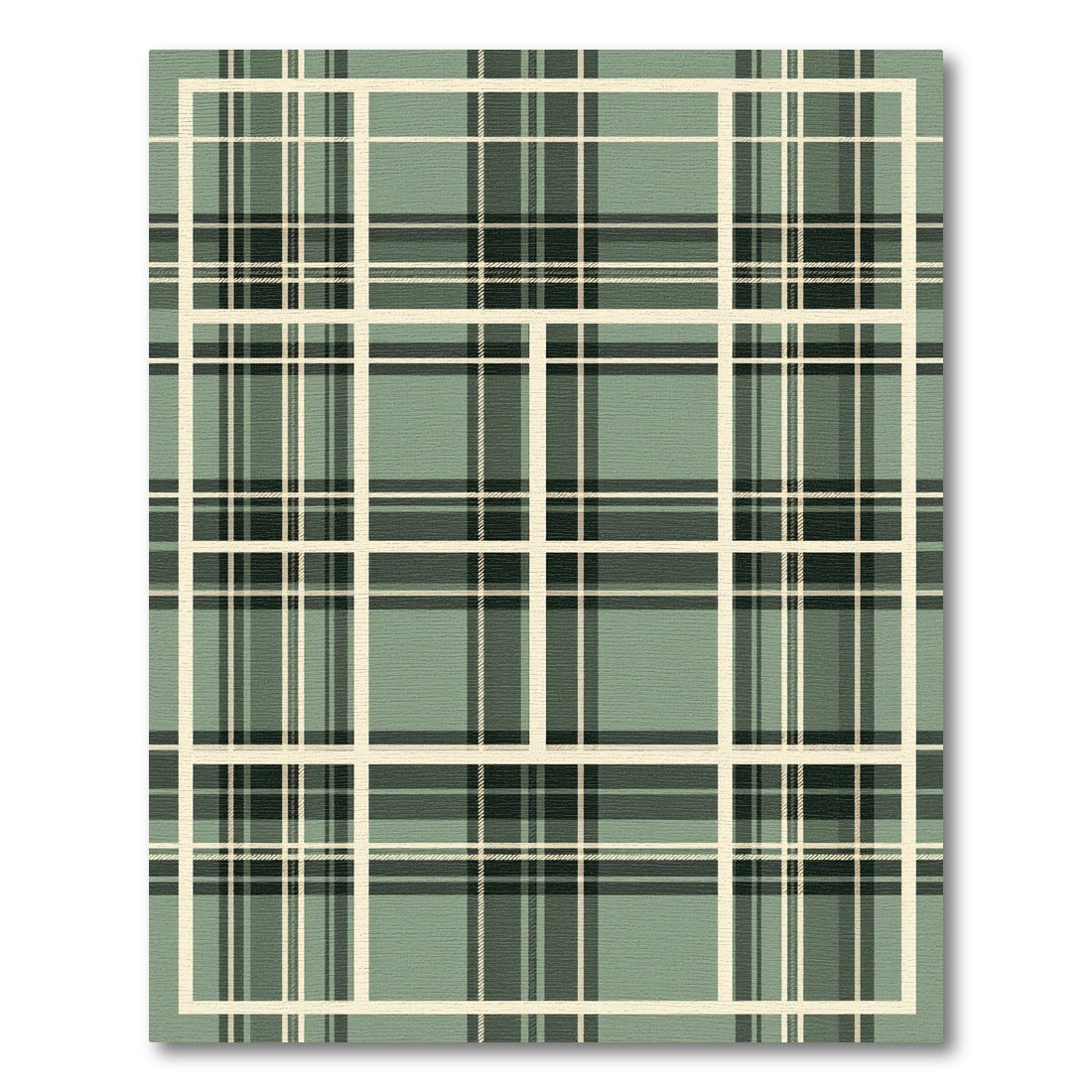 Sage Green Classic Plaid Checkered Rug
