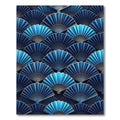 Blue Fan Gradient Repeating Arrangement Rug