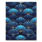 Blue Fan Gradient Repeating Arrangement Rug