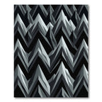Monochromatic Mountain Peaks Jagged Overlay Rug