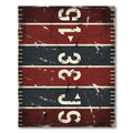 Vintage Red Black Numeric Grid Rug