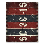 Vintage Red Black Numeric Grid Rug