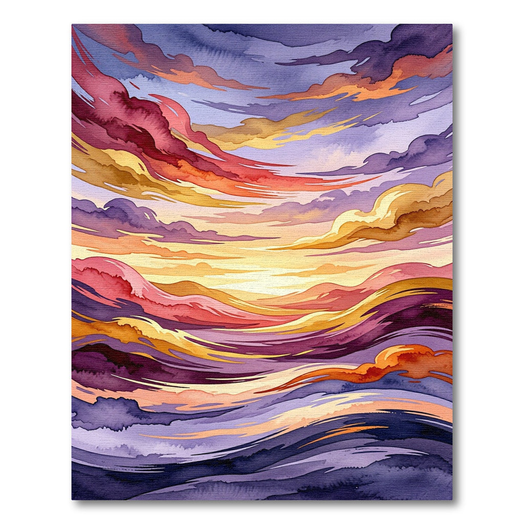 Ethereal Sunset Gradient Abstract Wave Rug