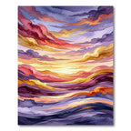 Ethereal Sunset Gradient Abstract Wave Rug