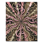 Pink Brown Swirl Burst Rug