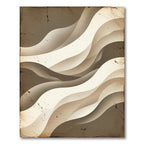 Vintage Beige Abstract Flowing Wave Rug