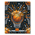 Vibrant Basketball Hoop Burst Celebration Rug