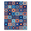 Orange Blue Floral Medallion Patchwork Rug
