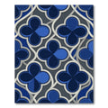 Modern Dark Blue Quatrefoil Geometric Link Rug