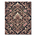 Elegant Blush Rose Damask Floral Filigree Rug