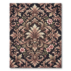 Elegant Blush Rose Damask Floral Filigree Rug