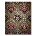 Burgundy Heart Baroque Ornament Rug