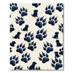 Navy Puppy Paw Cream Minimalist Rug