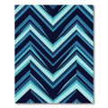 Deep Blue Layered Chevron Pattern Rug