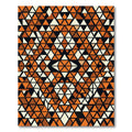 Abstract Amber Black Geometric Triangle Art Rug