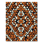 Abstract Amber Black Geometric Triangle Art Rug