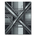 Monochromatic Industrial Steel Structure Rug