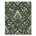 Ornate Green Gold Acanthus Scroll Rug