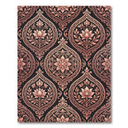 Rose Gold Damask Floral Medallion Rug