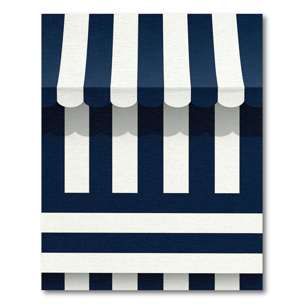 Navy White Classic Stripe Composition Rug