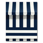 Navy White Classic Stripe Composition Rug
