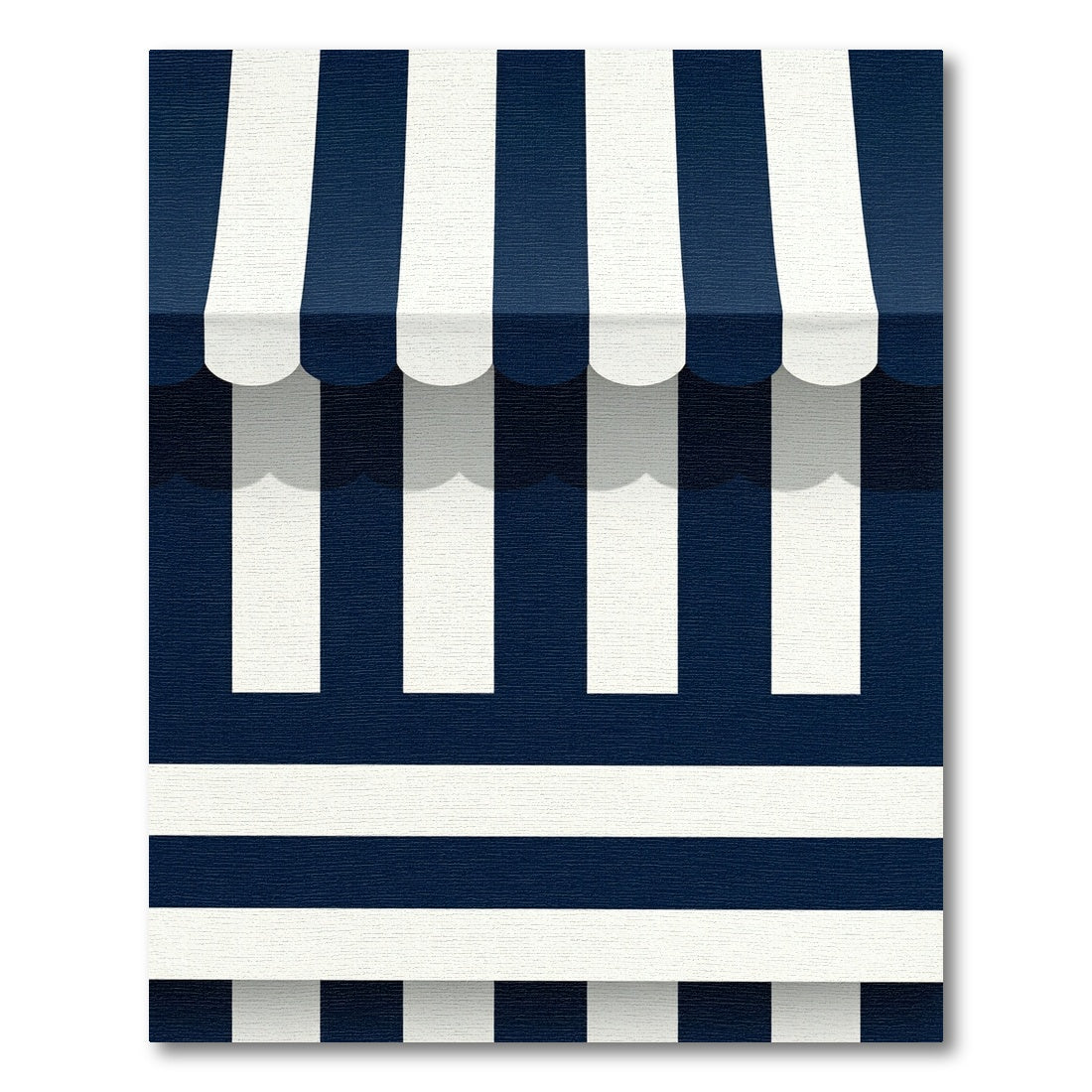 Navy White Classic Stripe Composition Rug