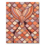 Art Deco Mermaid Scale Coral Tail Rug