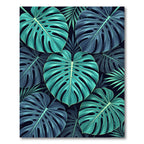 Lush Teal Tropical Monstera Foliage Rug