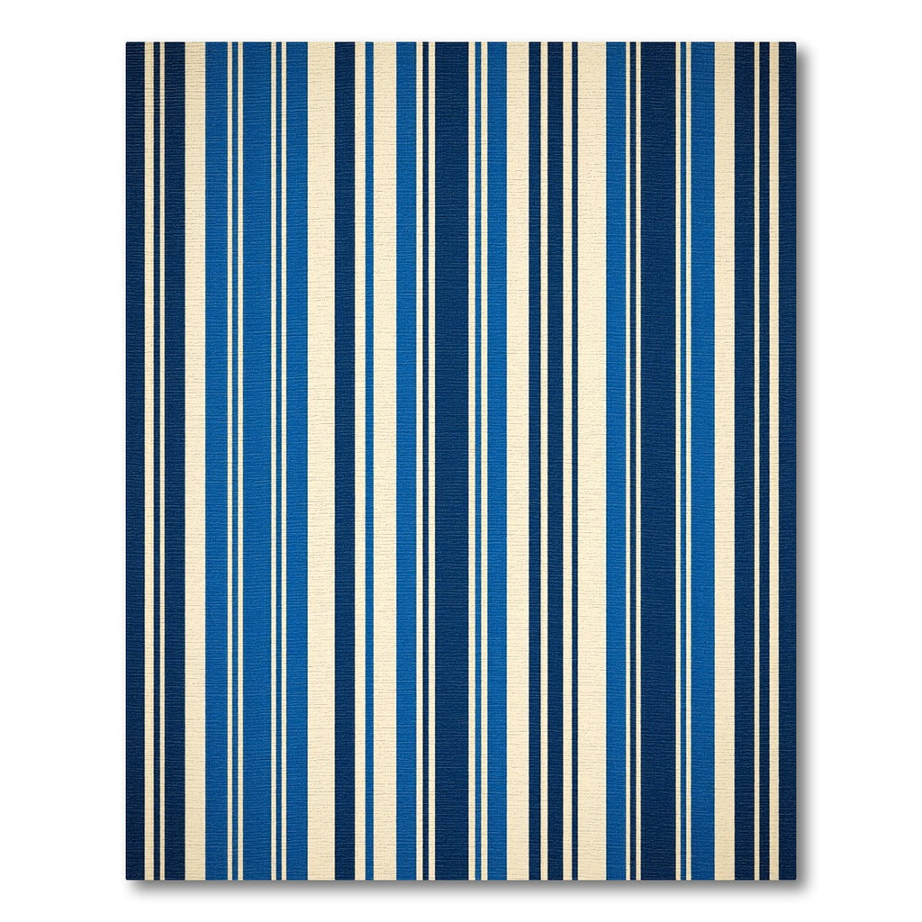 Navy Blue Cream Linear Vertical Stripe Rug