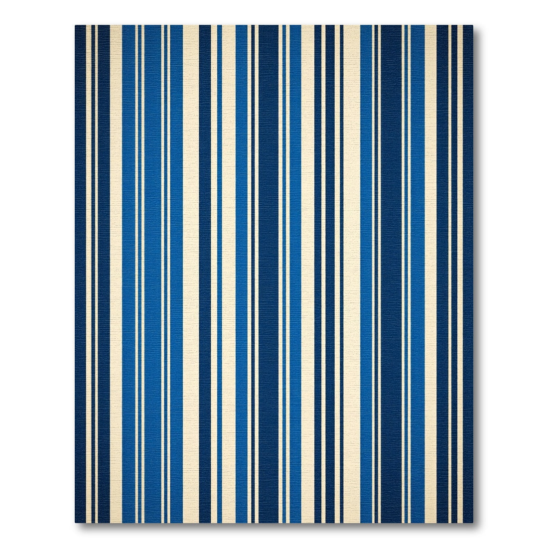 Navy Blue Cream Linear Vertical Stripe Rug
