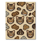 Brown Bengal Cat Leopard Patchwork Rug
