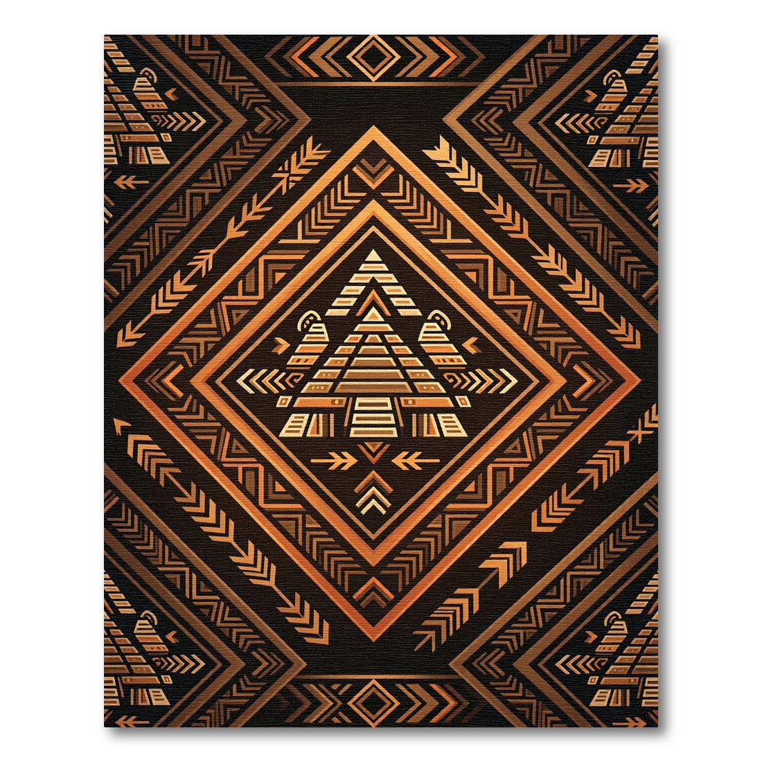 Gilded Tribal Diamond Sunburst Rug