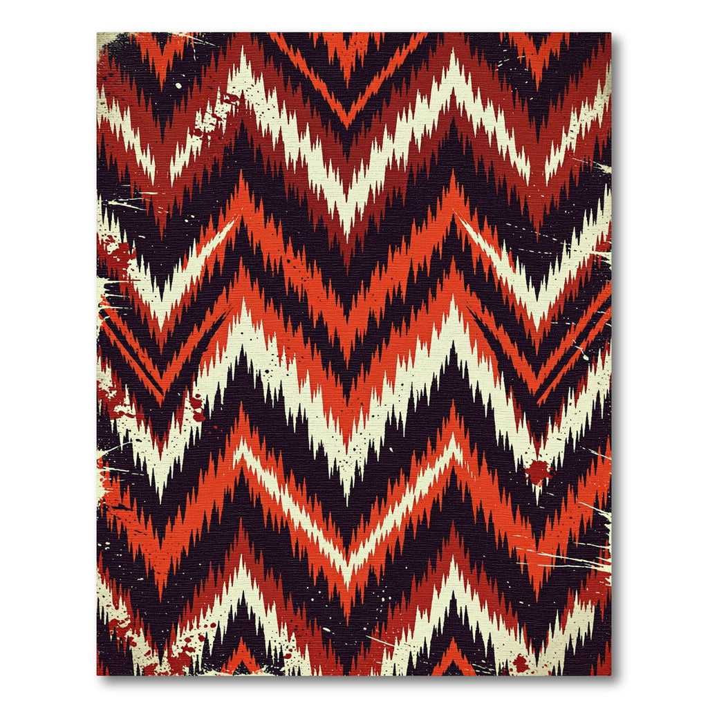 Bold Crimson Chevron Tribal Art Rug