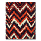 Bold Crimson Chevron Tribal Art Rug