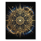 Golden Celestial Mandala Starry Night Rug