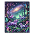Whimsical Unicorn Enchanted Galaxy Forest Rug