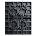 Modern Charcoal Geometric Hexagonal Architecture Rug