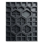 Modern Charcoal Geometric Hexagonal Architecture Rug
